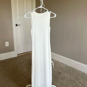 Meshki White Sleeveless Sheath Maxi Dress